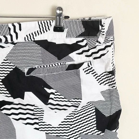 American Rag Poplin Geometric Camo Black White Lightweight Shorts Men’s 38 Slim - Picture 12 of 13